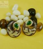 Designer Rare Huge Stud Bali Style CZ Zircone Earrings