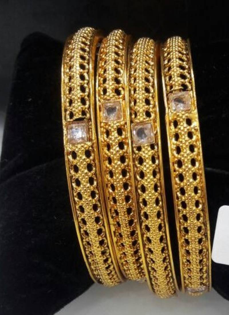 Traditional Antique Golden Polki Bangles.. Royal Creation 1494923