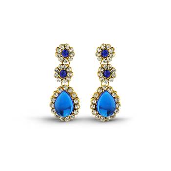 Classy Design Austrian Stone Gold Finishing Party Wear Necklace Set With Maang Tikka 3
