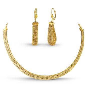 Gleaming Design Austrian Stone Gold Finishing Necklace Set 2