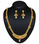 Traditional Design Gracefull Pearl Gold Finishing Necklace Set