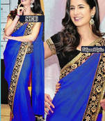 Katrina Kaif New Royal Blue Saree