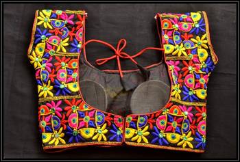 Multicolor kutch embroidered readymade blouse 4