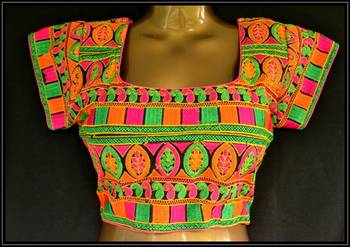 Multicolor kutch embroidered readymade blouse 1