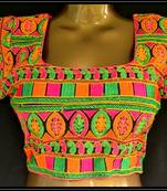 Multicolor kutch embroidered readymade blouse