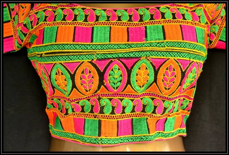 Multicolor kutch embroidered readymade blouse