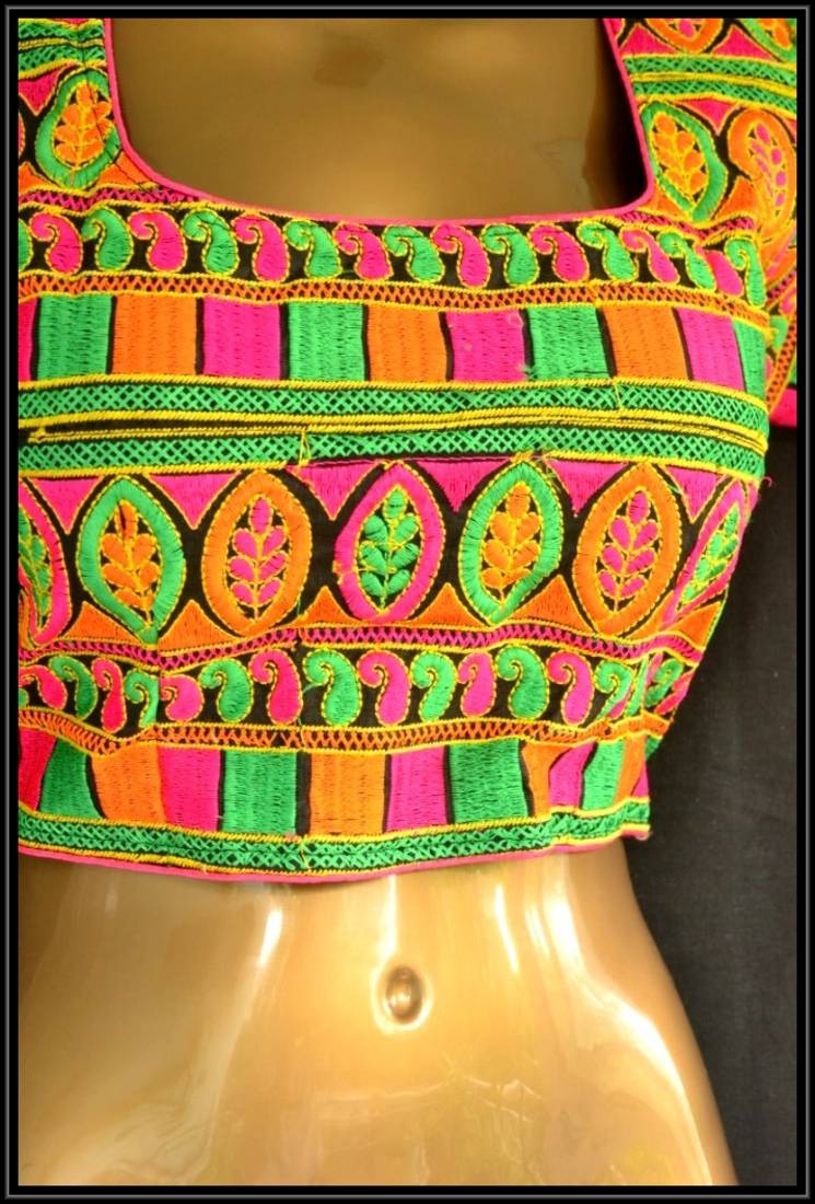 Multicolor kutch embroidered readymade blouse