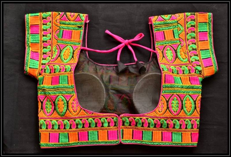 Multicolor kutch embroidered readymade blouse