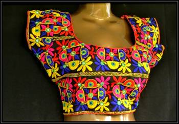 Multicolor kutch embroidered readymade blouse 1