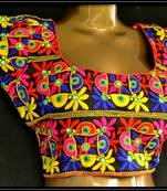 Multicolor kutch embroidered readymade blouse