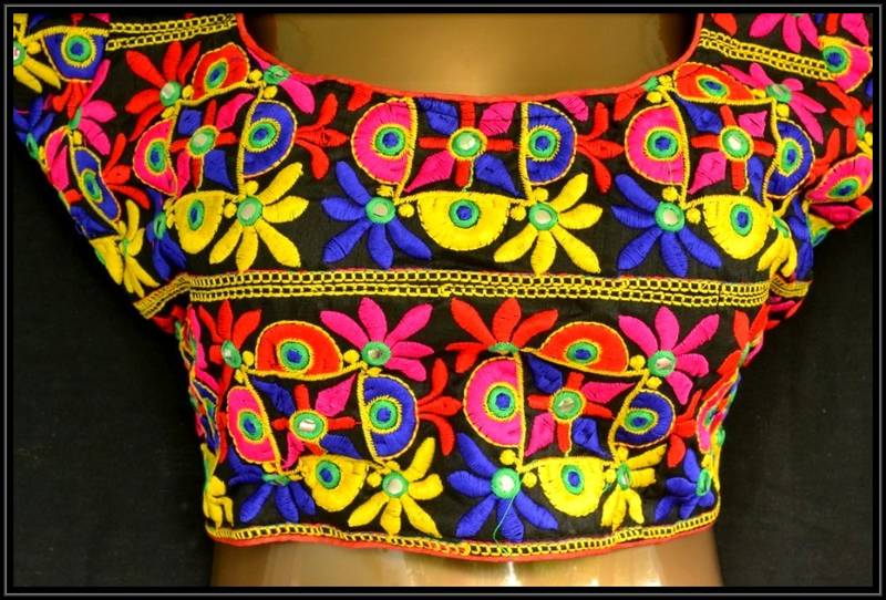 Multicolor kutch embroidered readymade blouse