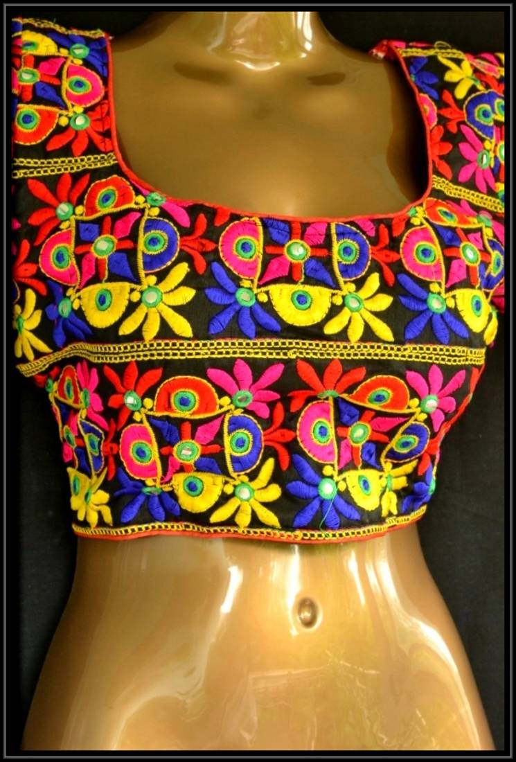 Multicolor kutch embroidered readymade blouse