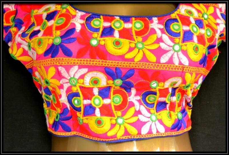 Multicolor kutch embroidered readymade blouse