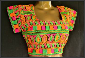 Multicolor kutch embroidered readymade blouse 1