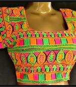 Multicolor kutch embroidered readymade blouse