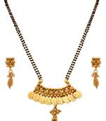 JFL - Traditional Temple Ethnic One Gram Gold Plated Goddess Laxmi Coin Mangalsutra 
