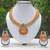 Beautiful ruby colour temple coin necklace set