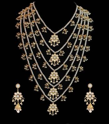 Kundan Pearl Pachlada Rani Haar Necklace 1
