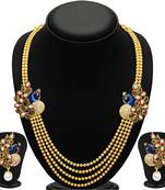 Golden stone diamond necklace sets
