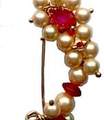 Nath medium Clip type Maharashtrian traditional Nose ring of Pearl bead