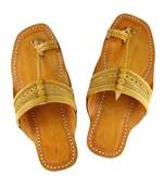 Light yellow attractive kolhapuri chappal for men