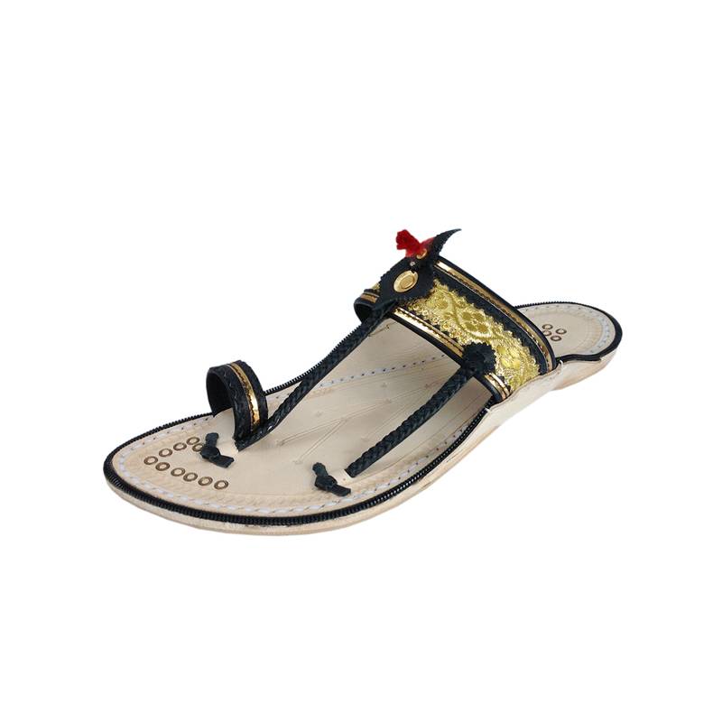 Golden Belt Maharaja Style Kolhapuri Chappal for Men KORAKARI