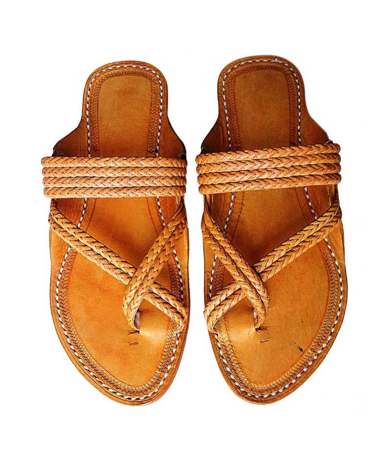 Cross Braided Gandhi Style Kolhapuri Chappal KORAKARI 1490059