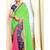 Green printed georgette saree with blouse