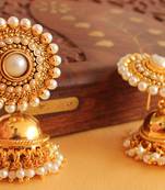 White gold plated jhumkas