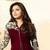 Maroon georgette embroidered semi stitiched salwar with dupatta