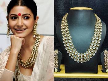 Anushka Sharma Famous Jewelry Set Golden Outline 1