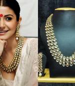 Anushka Sharma Famous Jewelry Set Golden Outline