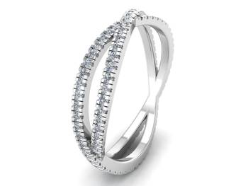 Micreation Brand New Cubic Zirconia Sterling Silver Ring Model No.MSR0007 1