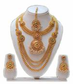 South indian traditional antique multicolor kundan haram set
