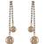 Latest design crystal round filigree work long gold tone earring