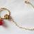 Nose Ring  Bridal Press Nath Gold Plated Maroon Drop, Attached Double Pearl Chain