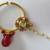 Nose Ring  Bridal Press Nath Gold Plated Maroon Drop, Attached Double Pearl Chain