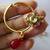 Nose Ring  Bridal Press Nath Gold Plated Maroon Drop, Attached Double Pearl Chain