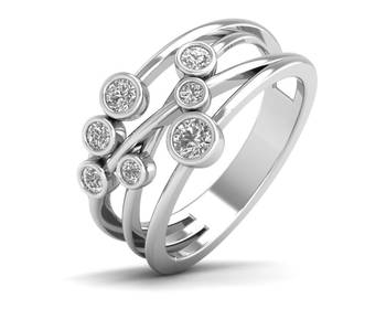 Micreation Brand New Cubic Zirconia Sterling Silver Ring Model No.MSR0186 2