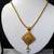 Golden chain white drop square pendant necklace set