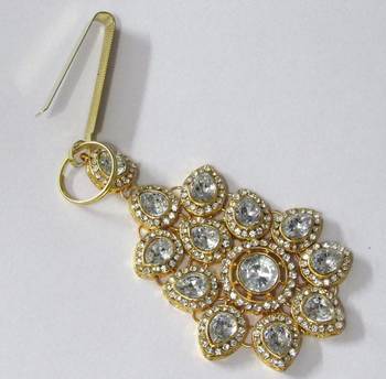 White stone flower waist key jhumber 1