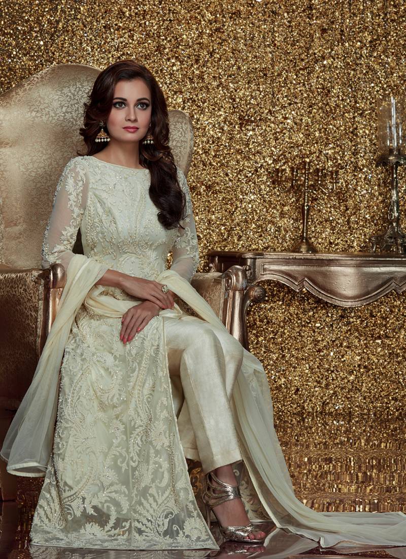 Aristocratic Off White Georgette Embroidered Salwar Kurta Set