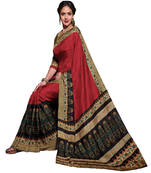 Multicolor printed cotton saree with blouse