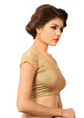 Copper Shimmer Plain Stitched Readymade Blouse 2