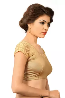 Copper Shimmer Plain Stitched Readymade Blouse
