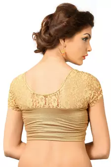 Copper Shimmer Plain Stitched Readymade Blouse