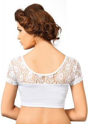 Silver Shimmer Plain Stitched Readymade Blouse 3