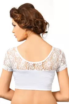 Silver Shimmer Plain Stitched Readymade Blouse