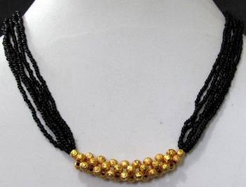 Multi line golden ball mangalsutra necklace 1