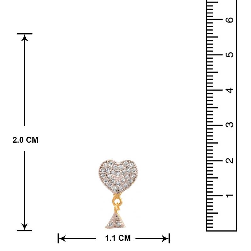 Fusion ethnic delicate cute heart shape american diamond designer earring for women and girls